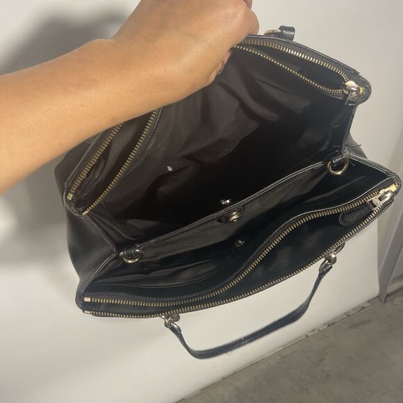 COACH F57520 SMALL BAG CHRISTIE CARRYALL IN CROSSGRAIN LEATHER BLACK - Picture 14 of 16